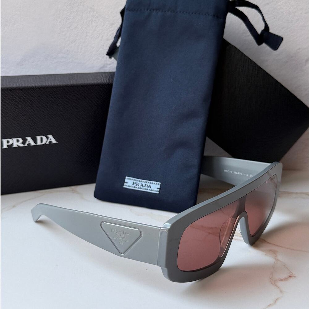 NEW Prada PR D10S Sunglasses in Grey Red Lens $497
